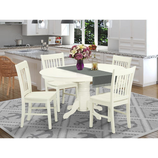 Dining Room Set Linen White AVNO5-LWH-W By East West Furniture | Dining Sets | Modishstore