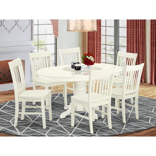 Dining Room Set Linen White AVNO7-LWH-W By East West Furniture | Dining Sets | Modishstore