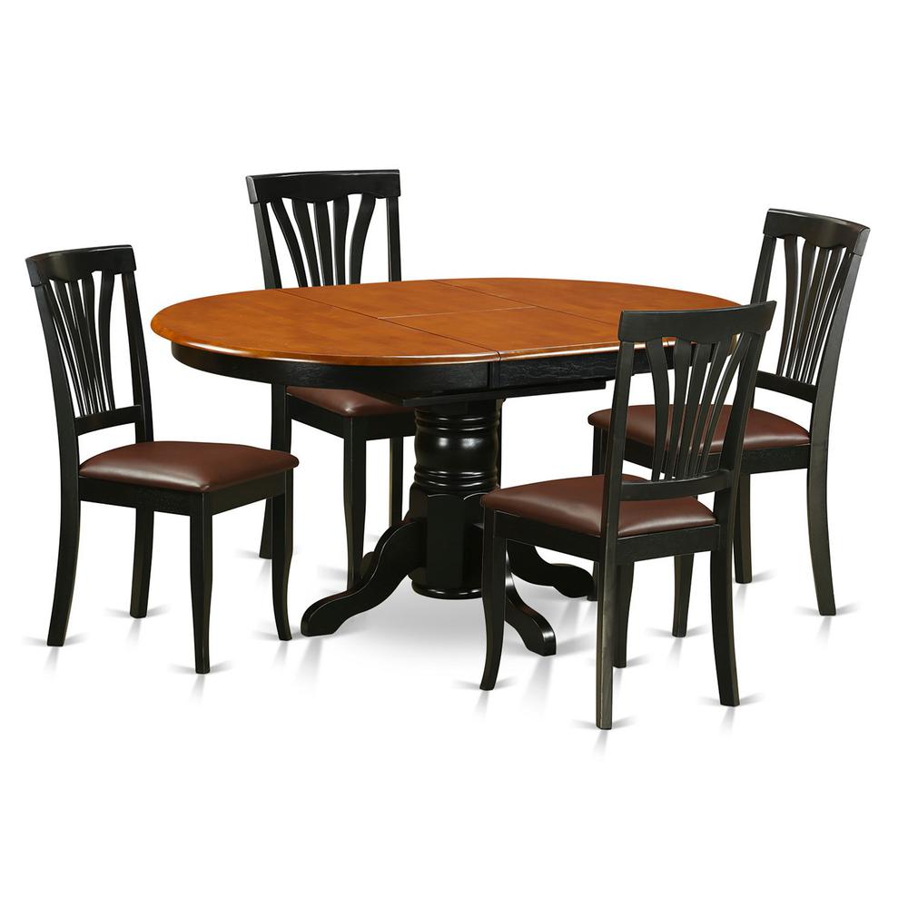 5 Pc Dining Room Set For 4-Oval Dinette Table With Leaf And 4 Dining Chairs By East West Furniture | Dining Sets | Modishstore - 2