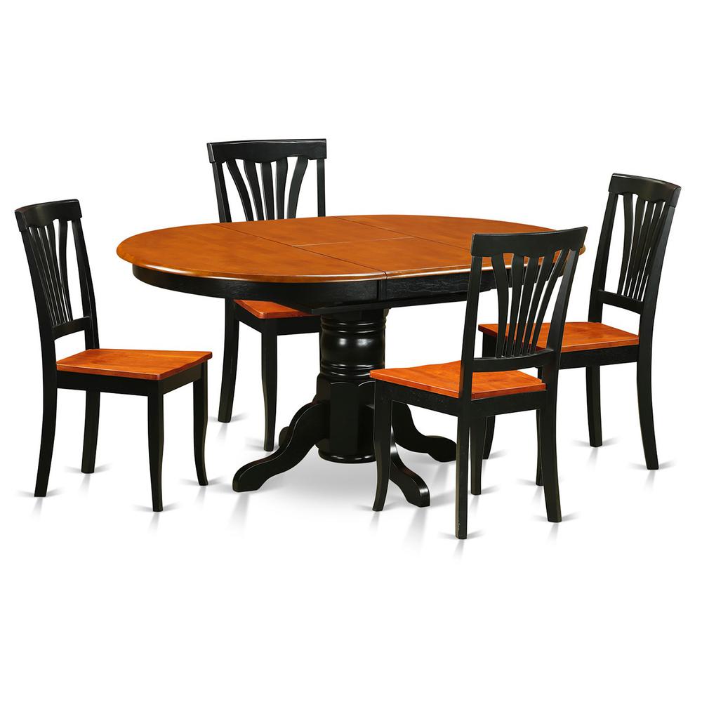 5 Pc Dining Room Set-Oval Table With Leaf And 4 Dining Chairs By East West Furniture | Dining Sets | Modishstore - 2