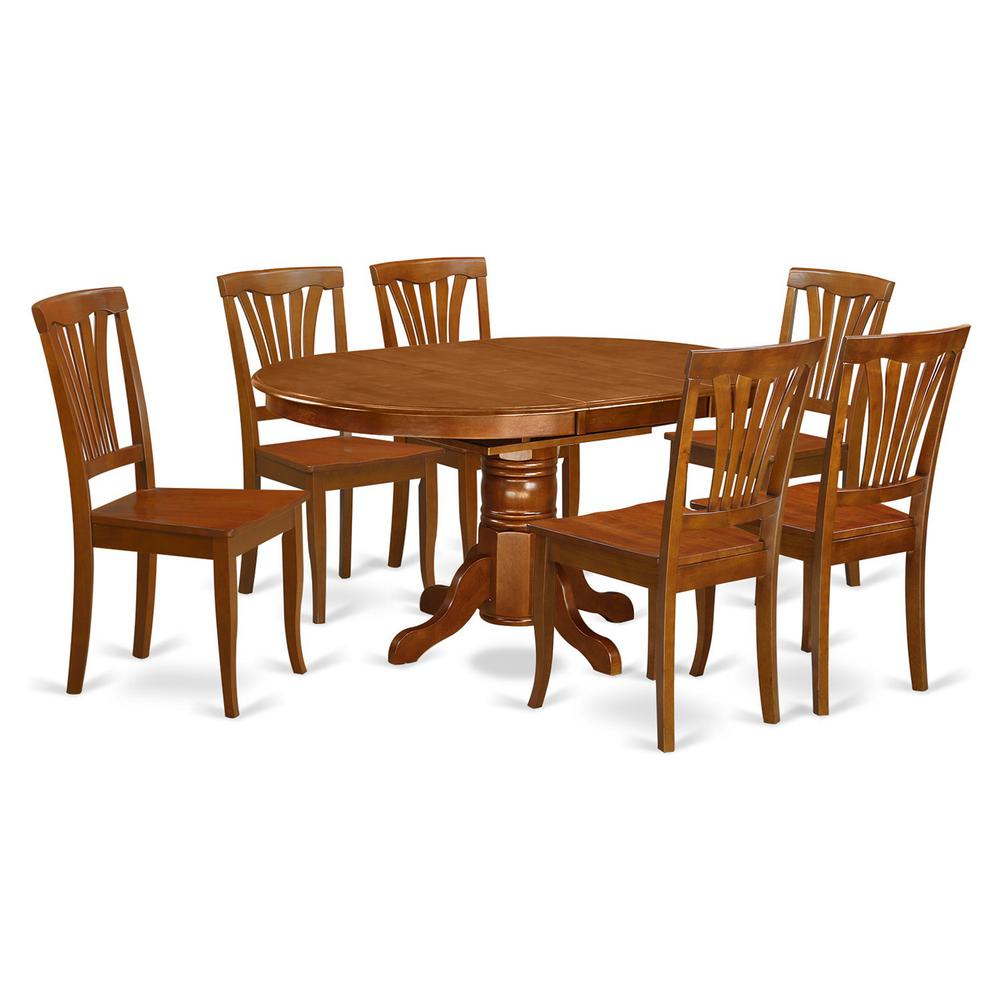 7 Pc Set Avon Kitchen Table With Leaf And 6 Wood Dinette Chairs. By East West Furniture | Dining Sets | Modishstore - 2
