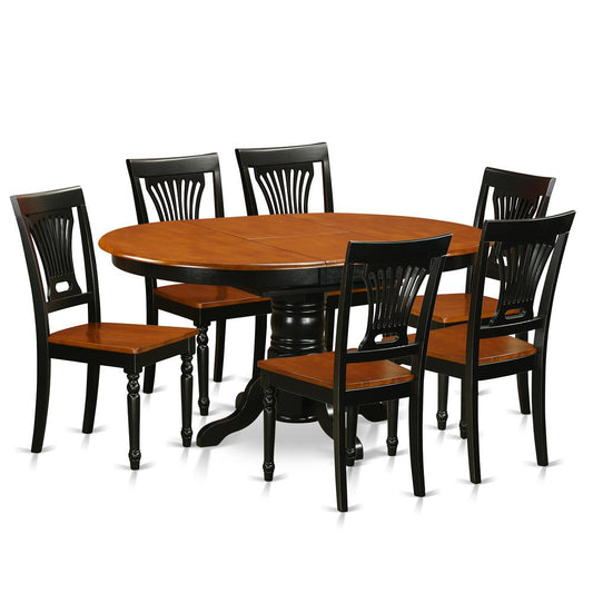 Avpl7-Bch-W Dining Set - 7 Pcs With 6 Wooden Chairs By East West Furniture | Dining Sets | Modishstore