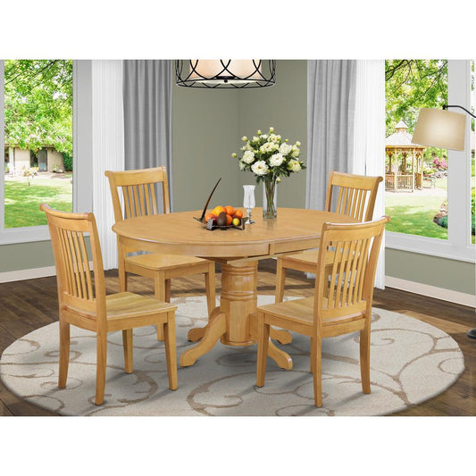 Dining Room Set Oak AVPO5-OAK-W By East West Furniture | Dining Sets | Modishstore