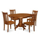 5 Pc Avon With Leaf And 4 Wood Chairs In Saddle Brown By East West Furniture | Dining Sets | Modishstore - 2