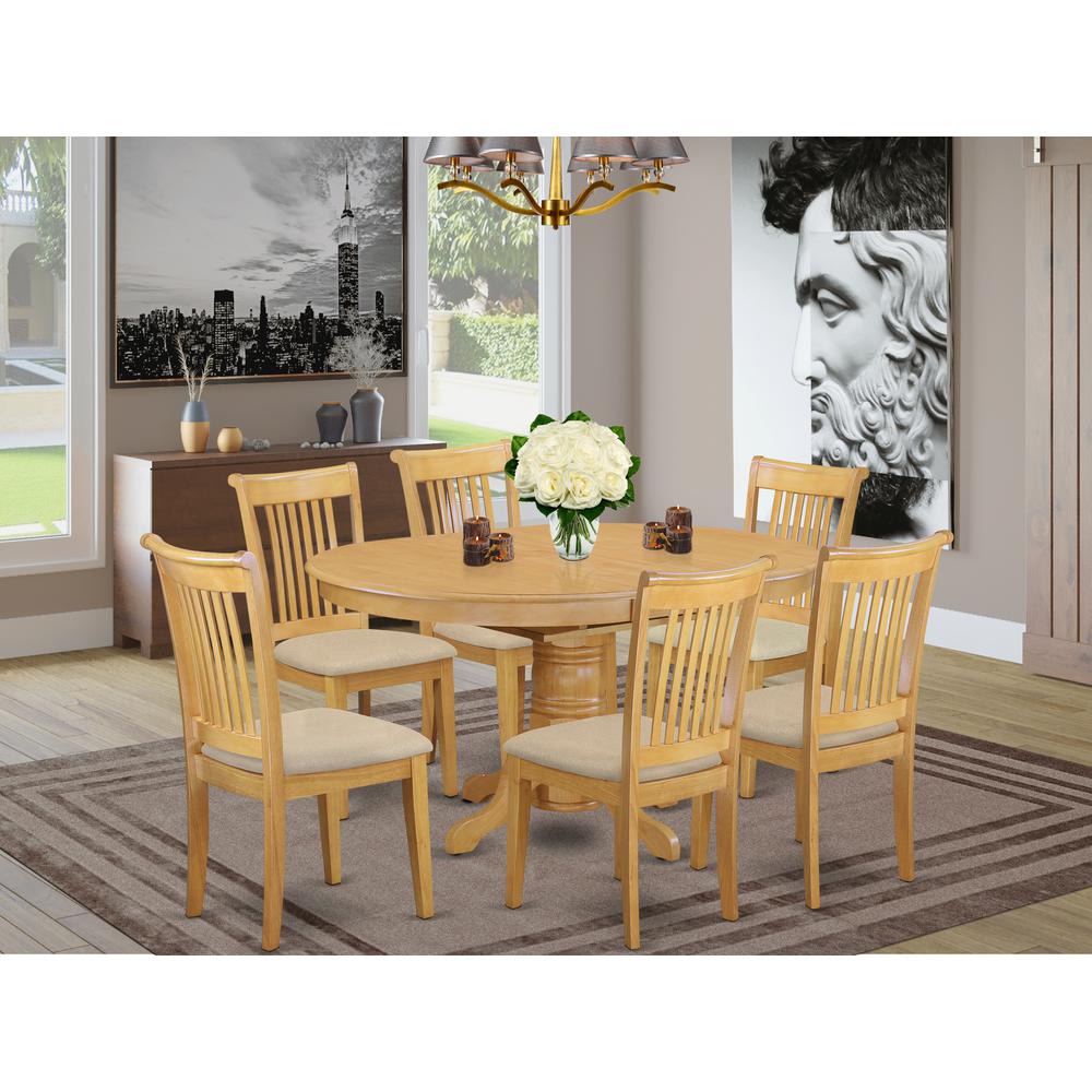 Dining Room Set Oak AVPO7-OAK-C By East West Furniture | Dining Sets | Modishstore