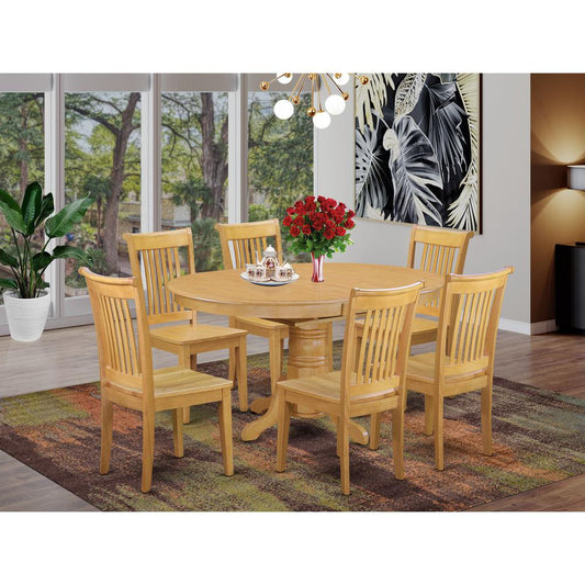 Dining Room Set Oak AVPO7-OAK-W By East West Furniture | Dining Sets | Modishstore