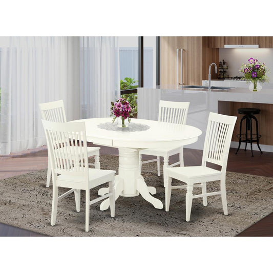 Dining Room Set Linen White AVWE5-LWH-W By East West Furniture | Dining Sets | Modishstore