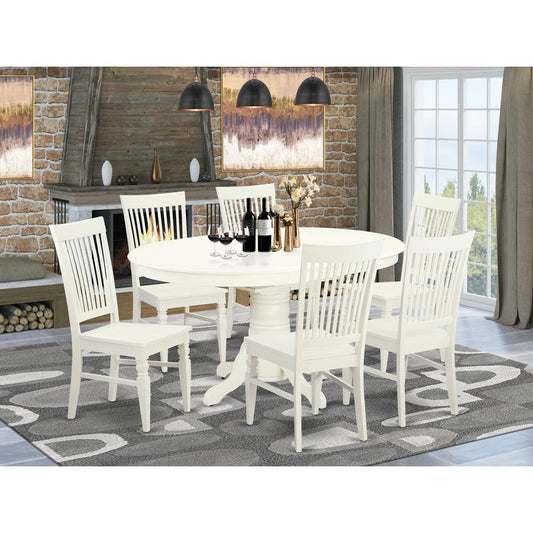 Dining Room Set Linen White AVWE7-LWH-W By East West Furniture | Dining Sets | Modishstore