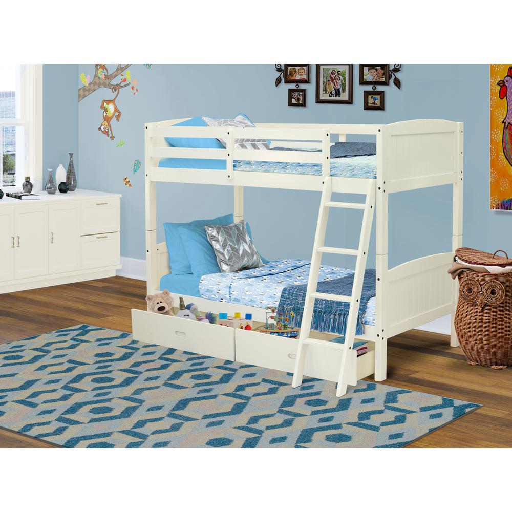 Youth Bunk Bed White AYB-05-TA By East West Furniture | Beds | Modishstore