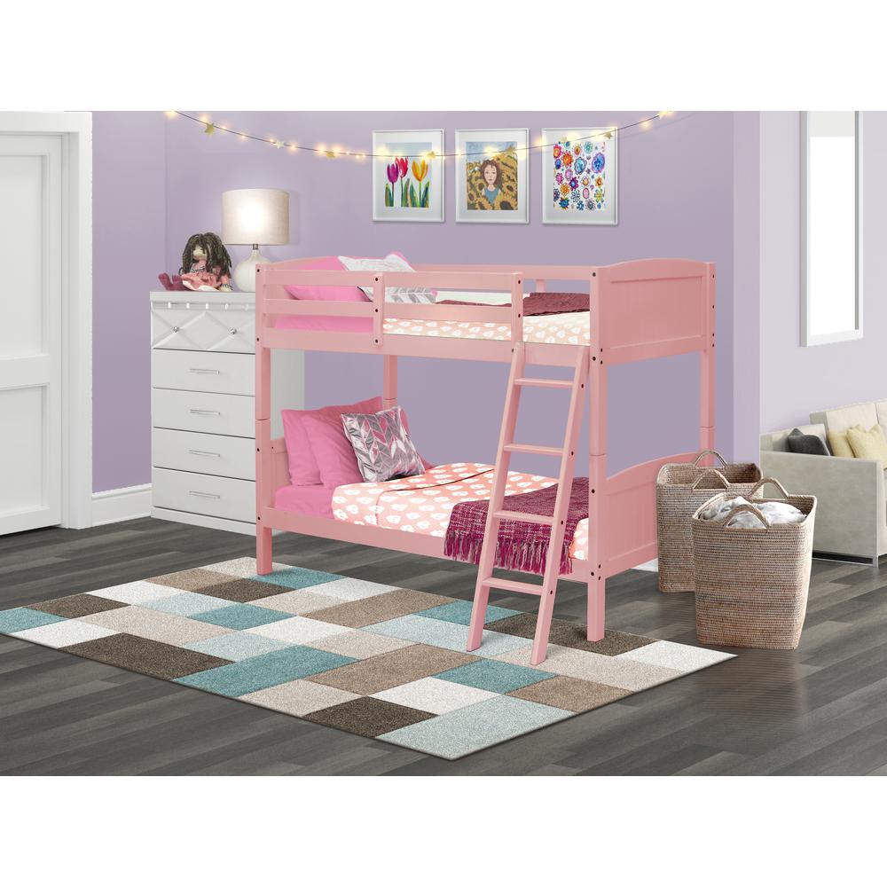 Youth Bunk Bed Pink AYB-07-T By East West Furniture | Beds | Modishstore