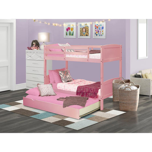 Youth Bunk Bed Pink AYB-07-TU By East West Furniture | Beds | Modishstore