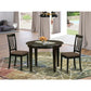 3 Pc Kitchen Table Set-Small Round Table And 2 Kitchen Chairs By East West Furniture | Dining Sets | Modishstore - 2