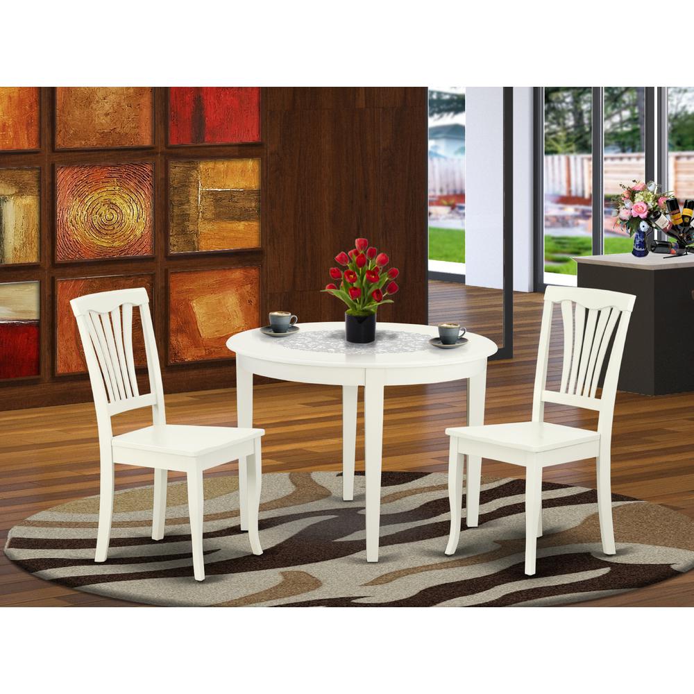 Dining Room Set Linen White BOAV3-LWH-W By East West Furniture | Dining Sets | Modishstore