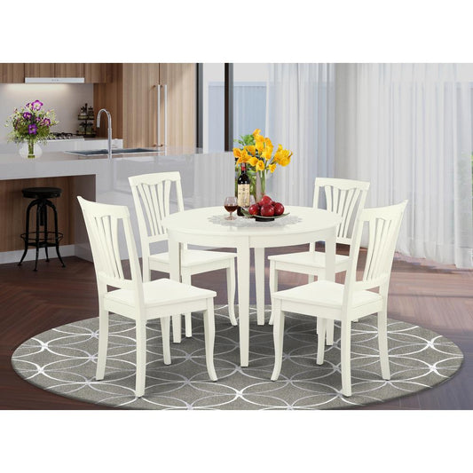Dining Room Set Linen White BOAV5-LWH-W By East West Furniture | Dining Sets | Modishstore