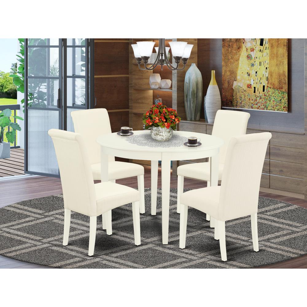 Dining Room Set Linen White BOBA5-WHI-01 By East West Furniture | Dining Sets | Modishstore