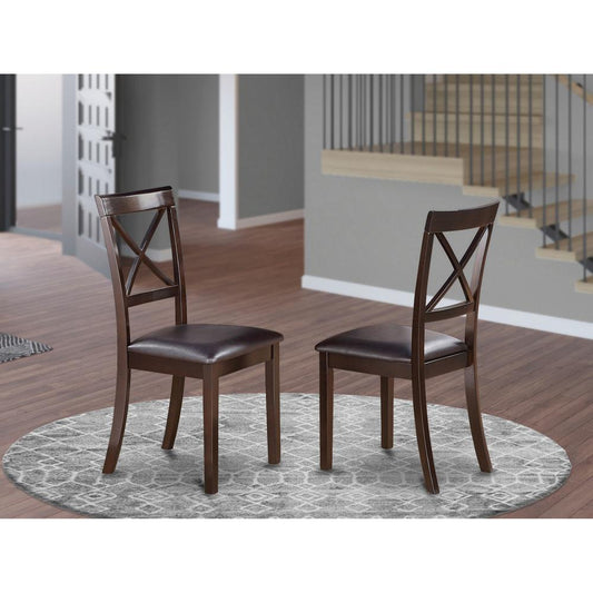 Boston X-Back Chair For Dining Room With Faux Leather Upholstered Seat, Set Of 2 By East West Furniture | Dining Chairs | Modishstore