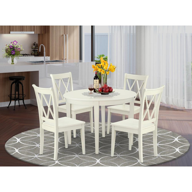 Dining Room Set Linen White BOCL5-LWH-W By East West Furniture | Dining Sets | Modishstore