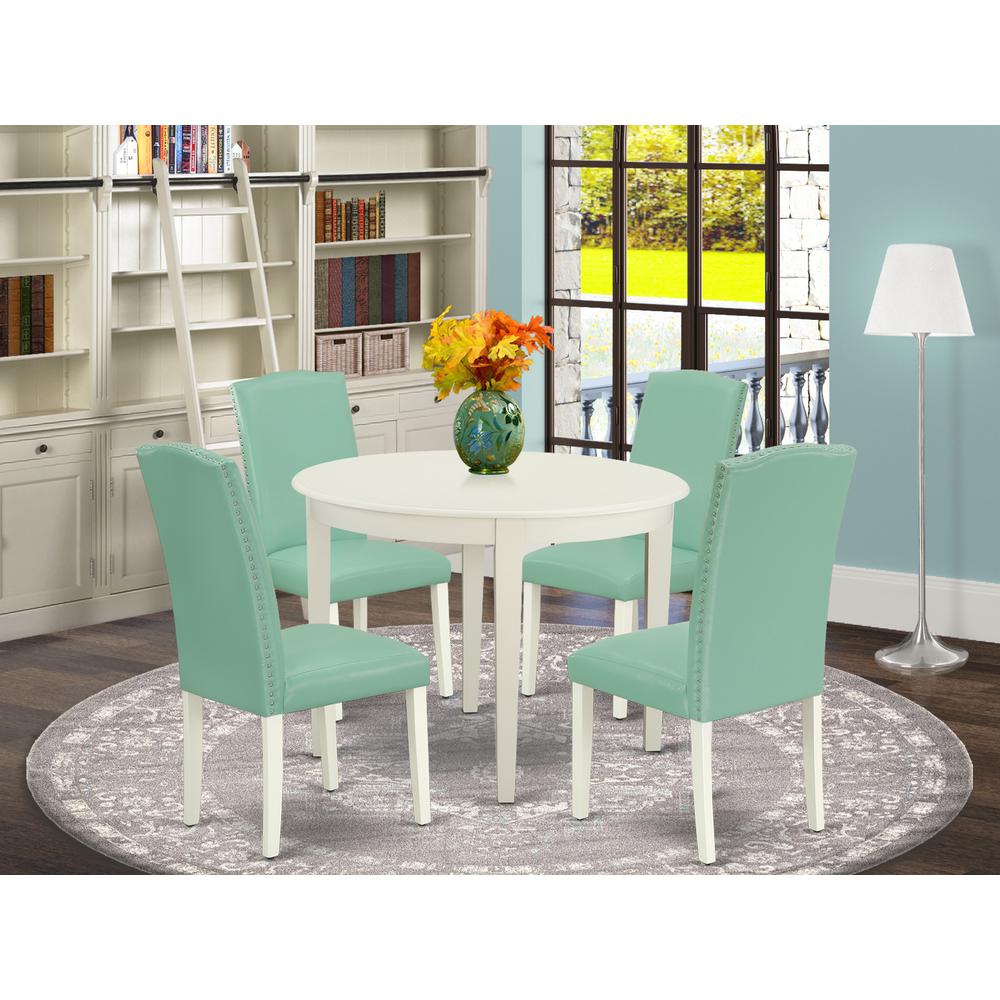Dining Room Set Linen White BOEN5-LWH-57 By East West Furniture | Dining Sets | Modishstore