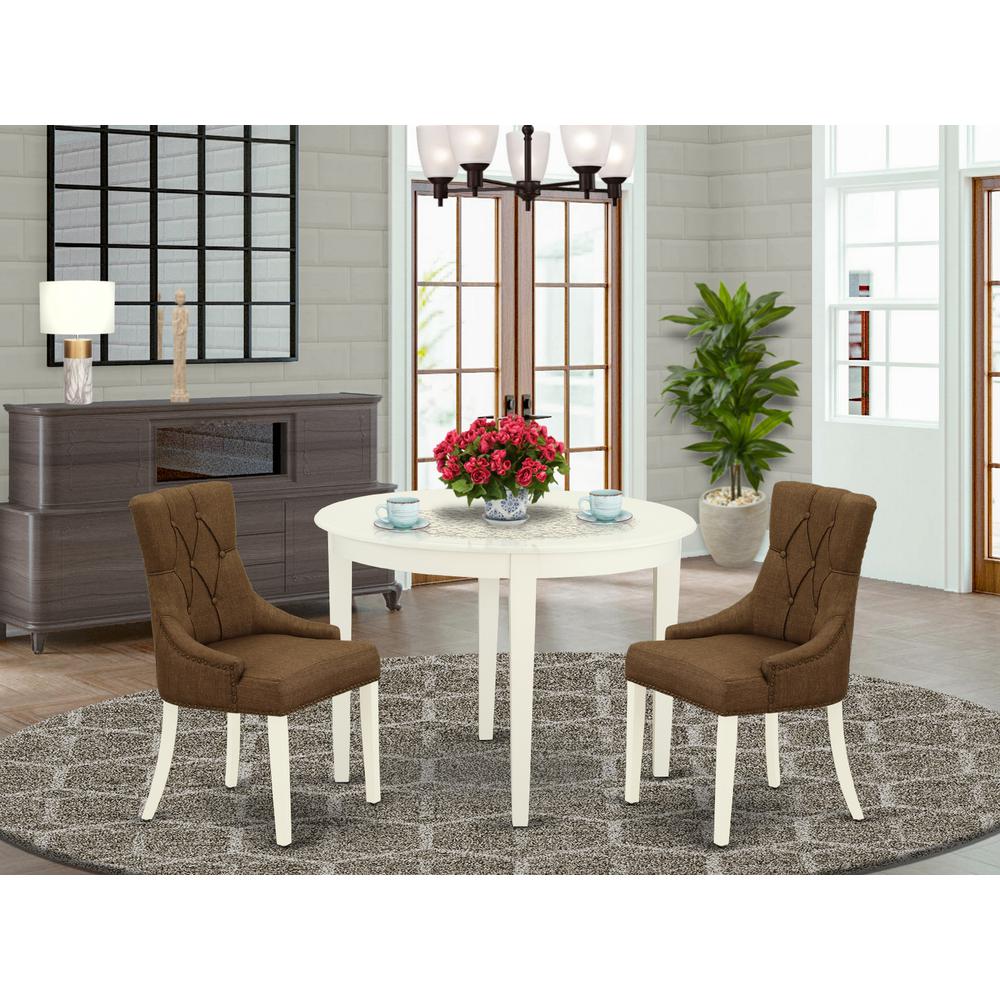Dining Room Set Linen White BOFR3-WHI-18 By East West Furniture | Dining Sets | Modishstore