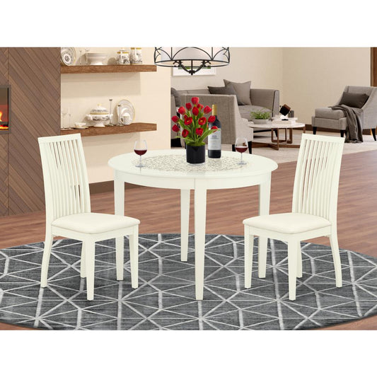 Dining Room Set Linen White BOIP3-WHI-C By East West Furniture | Dining Sets | Modishstore