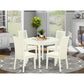 Dining Room Set Linen White BOIP5-WHI-C By East West Furniture | Dining Sets | Modishstore