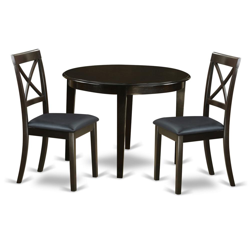 3 Pc Small Kitchen Table Set-Round Table And 2 Dining Chairs. By East West Furniture | Dining Sets | Modishstore - 2