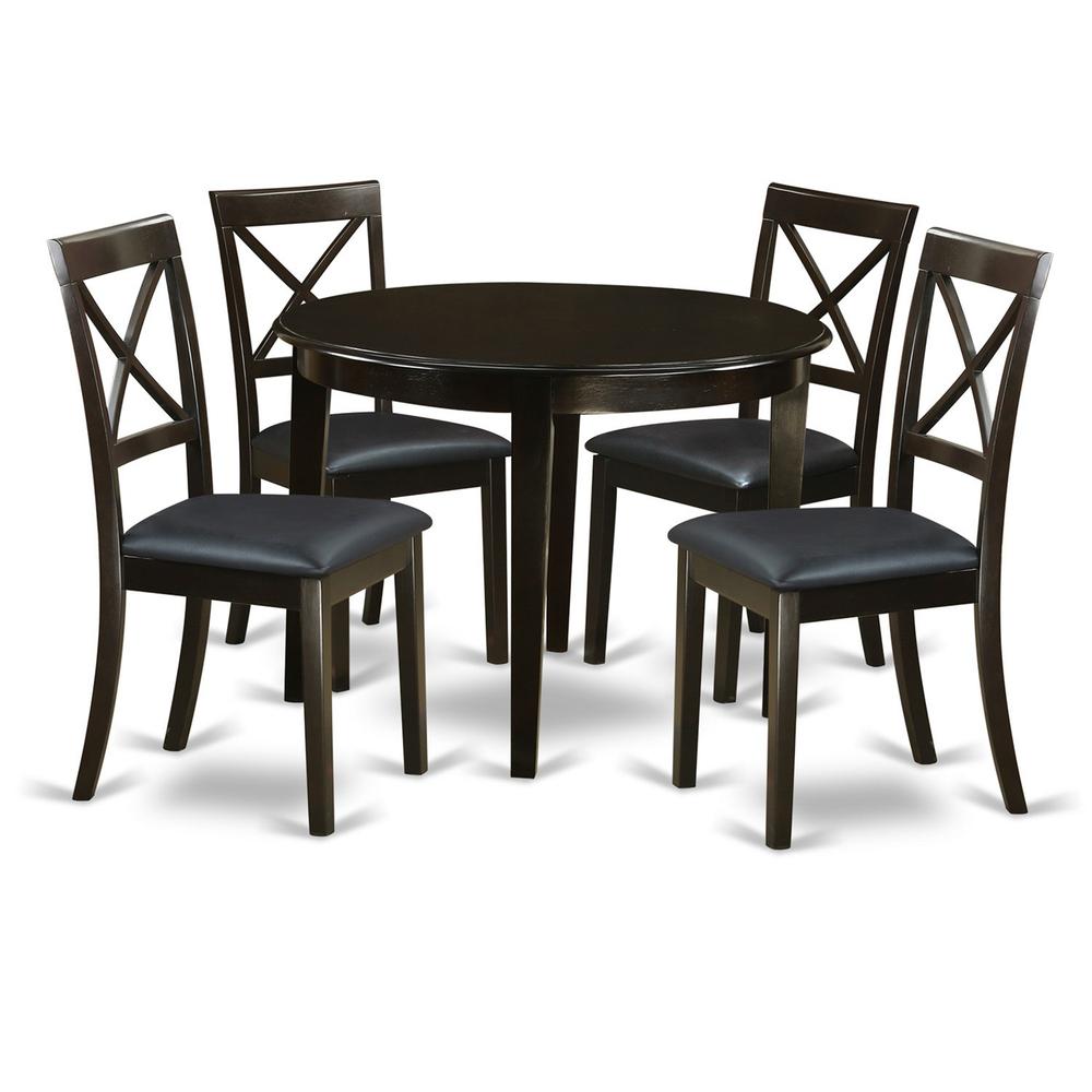 5 Pc Small Kitchen Table And Chairs Set-Round Table And 4 Dining Chairs. By East West Furniture | Dining Sets | Modishstore - 2
