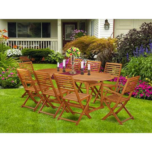 Wooden Patio Set Natural Oil BSBS92CANA By East West Furniture | Outdoor Dining Sets | Modishstore