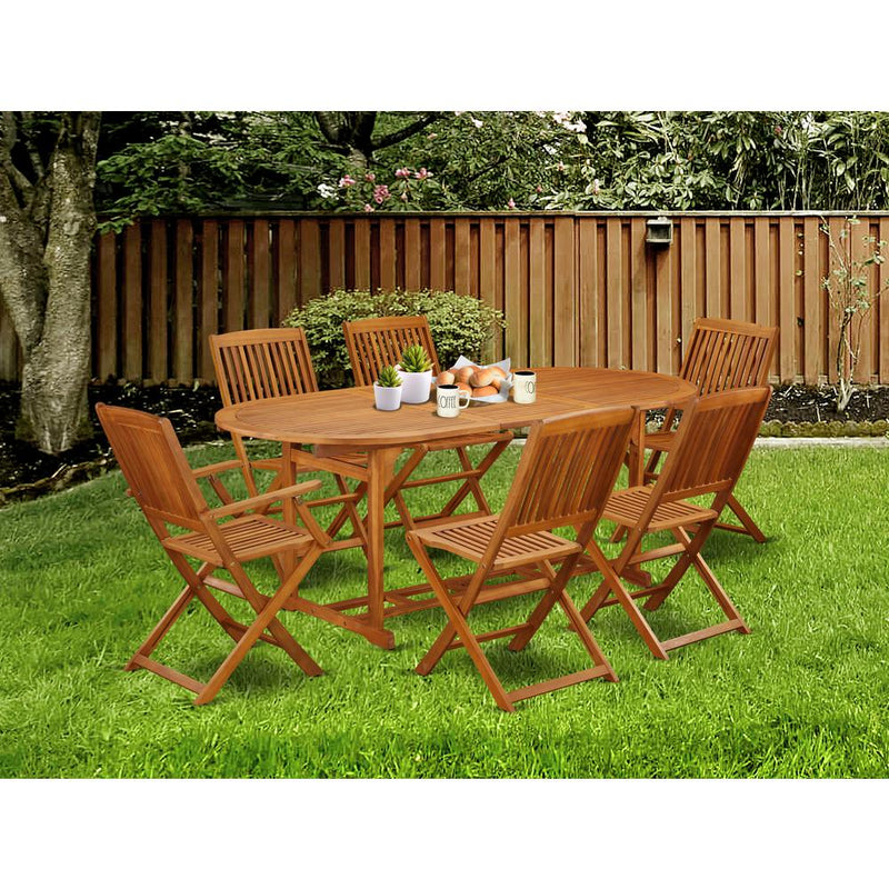 Wooden Patio Set Natural Oil BSCM72CANA By East West Furniture | Outdoor Dining Sets | Modishstore