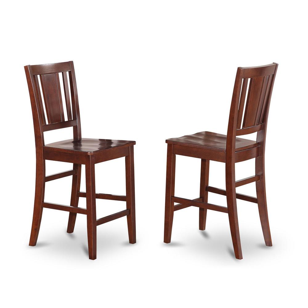 Buckland Counter Height Dining Room Chair With Wood Seat In Mahogany Finish, Set Of 2 By East West Furniture | Dining Chairs | Modishstore - 2