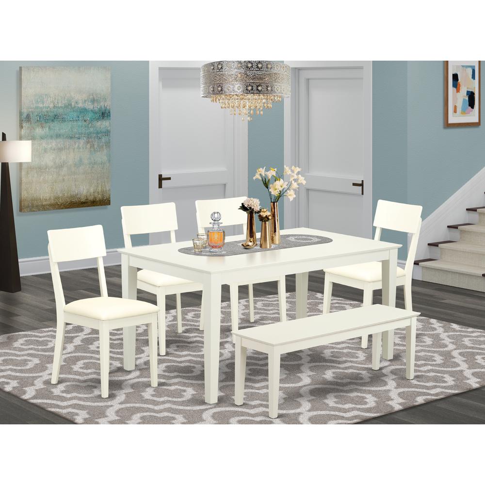 Dining Room Set Linen White CAAD6-LWH-LC By East West Furniture | Dining Sets | Modishstore