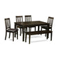 6 Pc Dining Table With Bench Set- Dining Table With4 Dining Chairs And Bench By East West Furniture | Dining Sets | Modishstore - 2