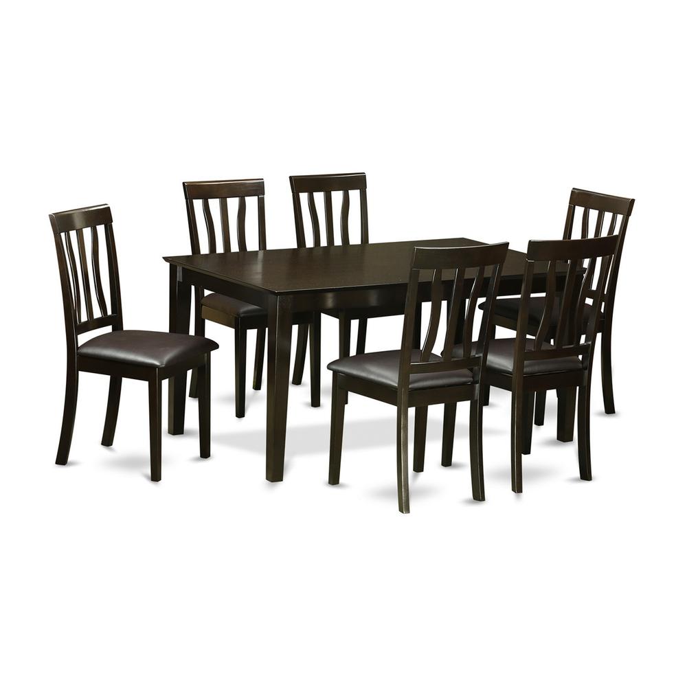 7 Pc Dining Room Set For 6-Dining Table And 6 Dining Chairs By East West Furniture | Dining Sets | Modishstore - 2