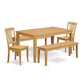 5 Pc Dinette Set - Dining Table And 2 Kitchen Chairs Along With 2 Wooden Benches By East West Furniture | Dining Sets | Modishstore - 2