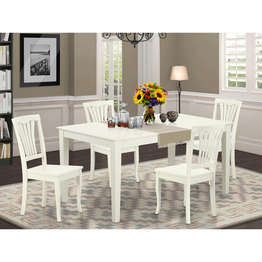 Dining Room Set Linen White CAAV5-LWH-W By East West Furniture | Dining Sets | Modishstore