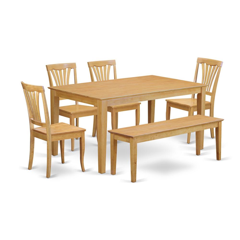 6-Pc Kitchen Table Set For 6 - Kitchen Dinette Table And 4 Kitchen Chairs With Bench By East West Furniture | Dining Sets | Modishstore - 2