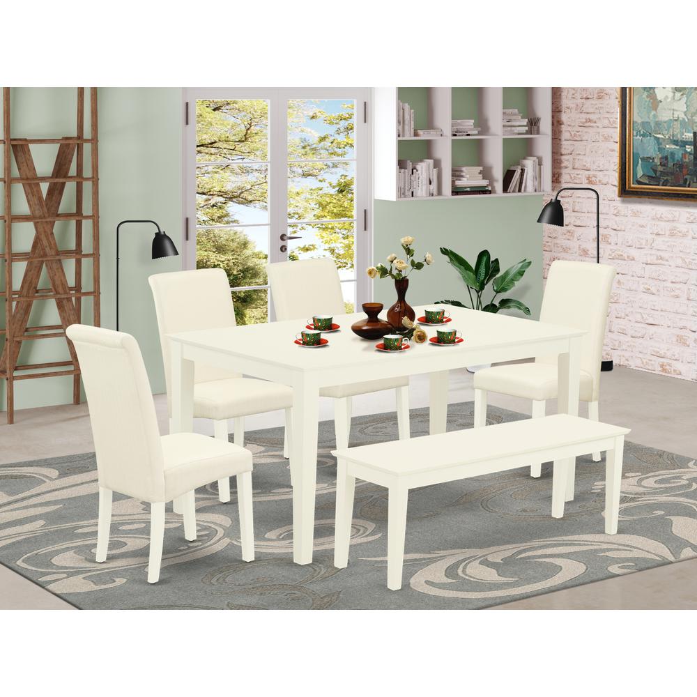 Dining Room Set Linen White CABA6-LWH-01 By East West Furniture | Dining Sets | Modishstore
