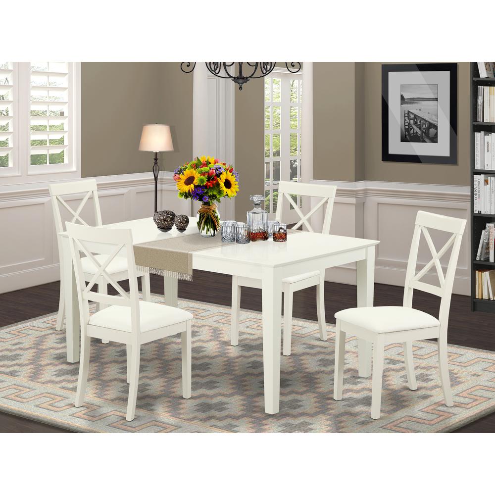 Dining Room Set Linen White CABO5-LWH-LC By East West Furniture | Dining Sets | Modishstore