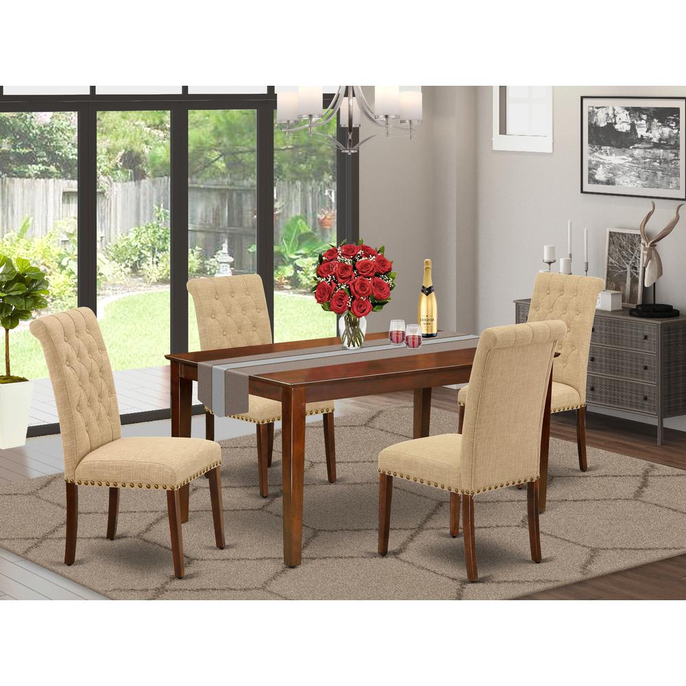 Dining Room Set Mahogany CABR5-MAH-04 By East West Furniture | Dining Sets | Modishstore