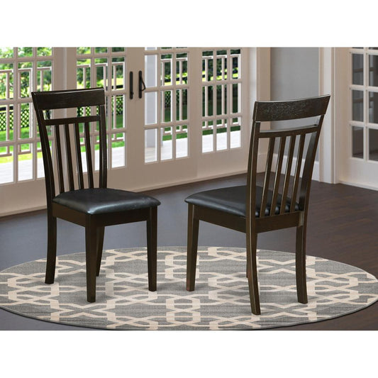 Capri Slat Back Kitchen Chair With Leather Upholstered Seat, Set Of 2 By East West Furniture | Dining Chairs | Modishstore