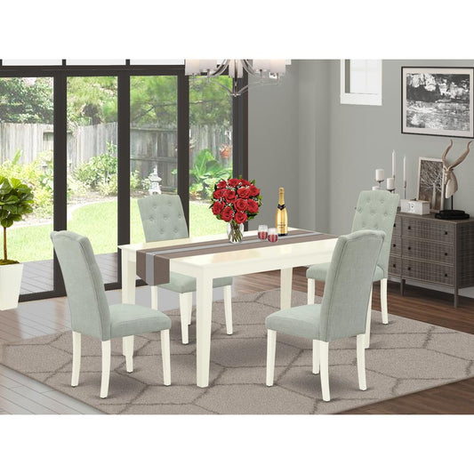 Dining Room Set Linen White CACE5-LWH-15 By East West Furniture | Dining Sets | Modishstore