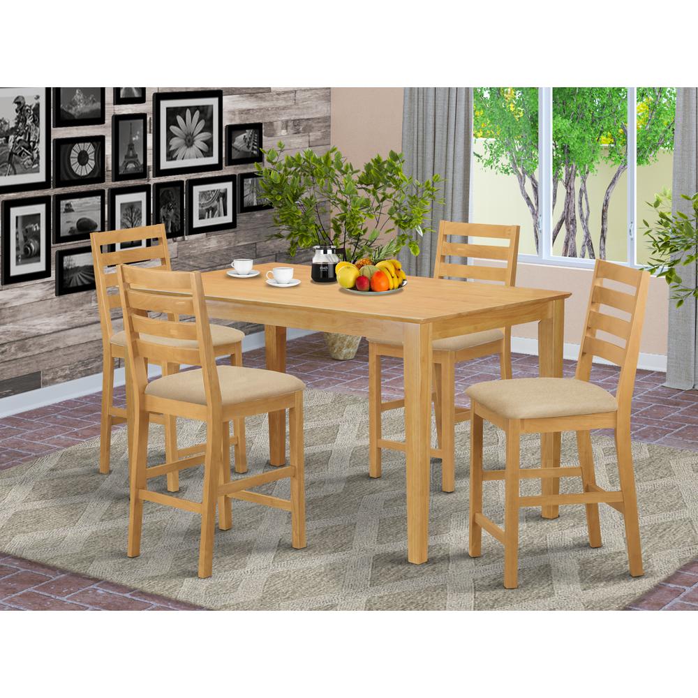 5 Pc Counter Height Table And Chair Set-Pub Table And 4 Counter Height Stool By East West Furniture | Dining Sets | Modishstore - 2