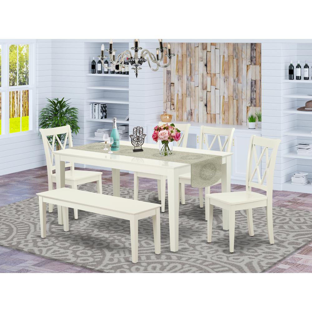 Dining Room Set Linen White CACL6-LWH-W By East West Furniture | Dining Sets | Modishstore