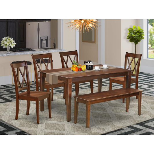 Dining Room Set Mahogany CACL6-MAH-W By East West Furniture | Dining Sets | Modishstore