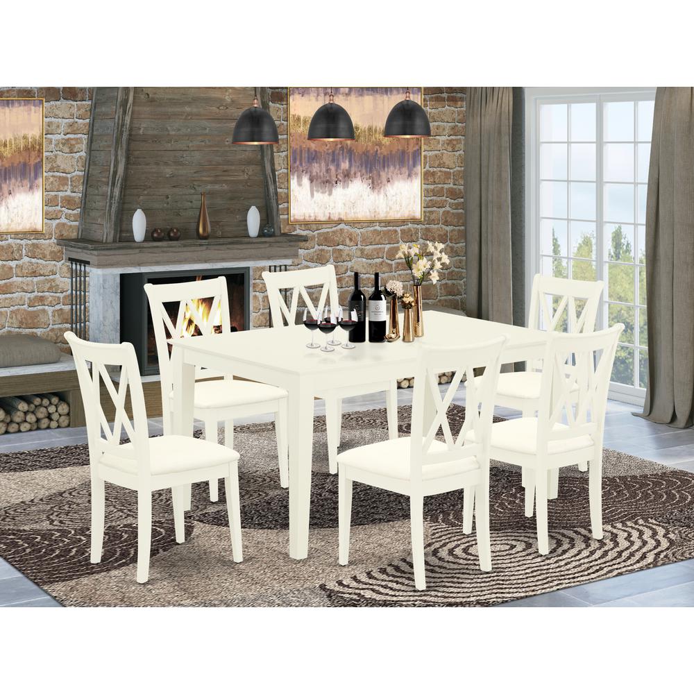Dining Room Set Linen White CACL7-LWH-C By East West Furniture | Dining Sets | Modishstore
