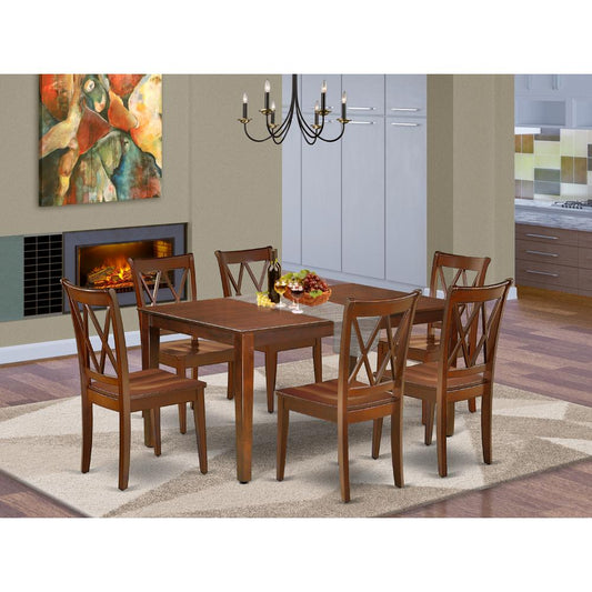 Dining Room Set Mahogany CACL7-MAH-W By East West Furniture | Dining Sets | Modishstore