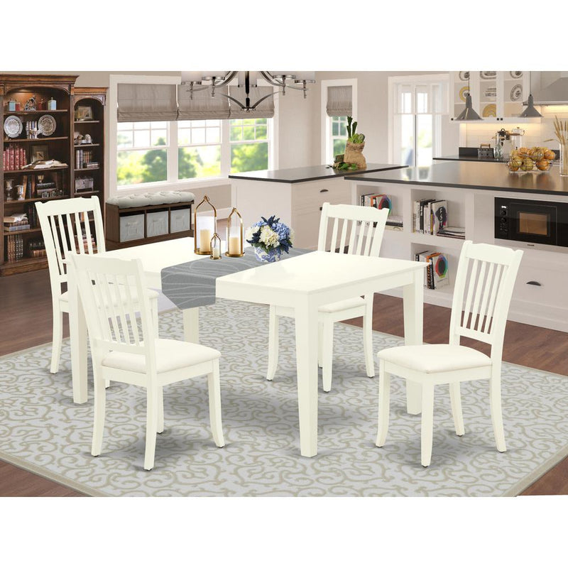 Dining Room Set Linen White CADA5-LWH-C By East West Furniture | Dining Sets | Modishstore