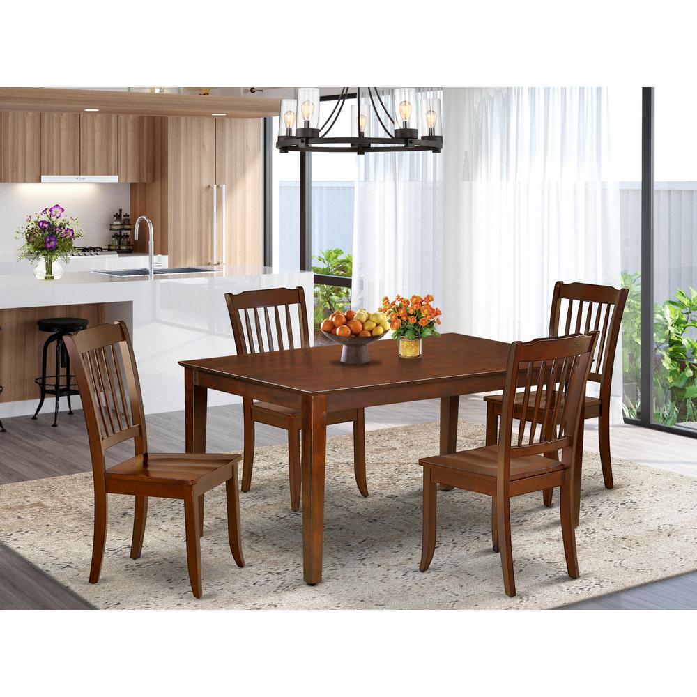 Dining Room Set Mahogany CADA5-MAH-W By East West Furniture | Dining Sets | Modishstore