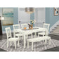 Dining Room Set Linen White CADA6-LWH-W By East West Furniture | Dining Sets | Modishstore