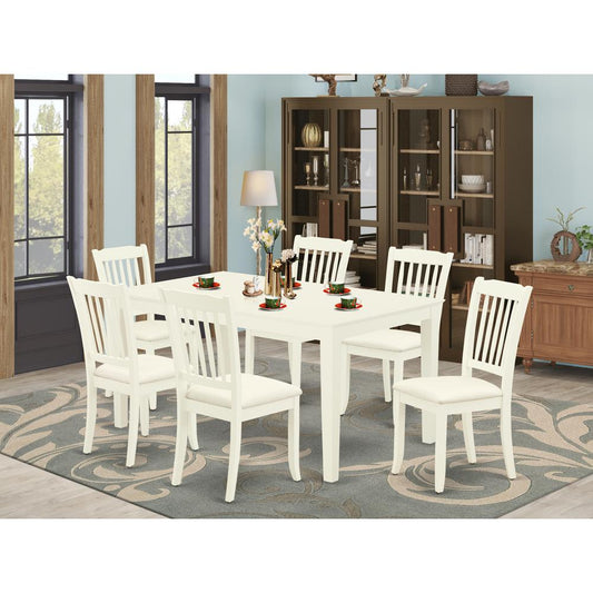 Dining Room Set Linen White CADA7-LWH-C By East West Furniture | Dining Sets | Modishstore